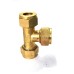Brass Equal Tee Olive Couplings Straight Compression Ferrule Fitting